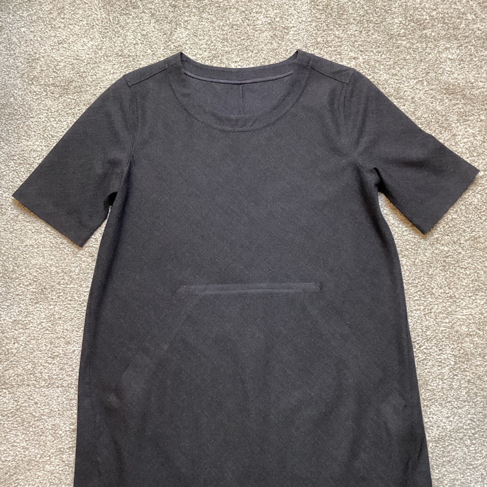 Lululemon LAB CONCEPT PIECE Structured T-Shirt Dress with pockets Grey Size 4 - Picture 3 of 11